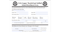 Little League School Enrollment Form
